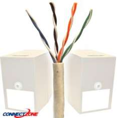 1000 Feet Cat6 550MHz Bulk Solid Wire Beige PVC CMR Rated Ethernet Bulk Cable