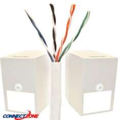 1000 Feet 4 Pair Unshielded Cat5e 350MHz White Ethernet Bulk Cable Wire Spool/Reel
