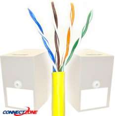 1000 Feet 4 Pair Unshielded Cat5e 350MHz Yellow Ethernet Bulk Cable Wire Spool/Reel