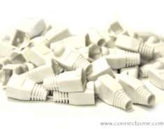 50 Pack White RJ45 8P8C Snag-less Boots for Cat5 & Cat6