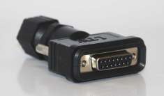 Waterproof IP 67 Rated DB15F, 15 pin Shielded Female Connector.
