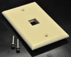 Ivory Color 1 Port Position Economical Plastic Wall Face Plate
