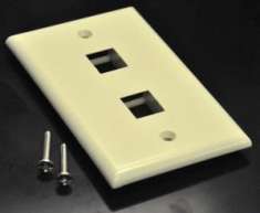 Ivory Color 2 Port Position Economical Plastic Wall Face Plate
