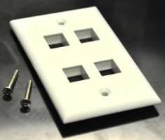White Color 4 Port Position Economical Plastic Wall Face Plate

