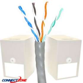 1000 Feet Cat5e Cable Spool UTP PVC Plenum 4 Pair Unshielded Solid Stranded Cables