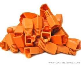 50 pack orange RJ45 8P8C snag-less boot for Cat5 & Cat6