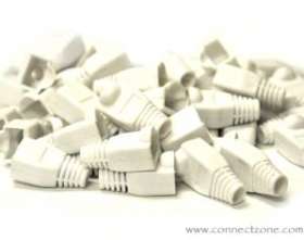 50 Pack White RJ45 8P8C Snag-less Boots for Cat5 & Cat6