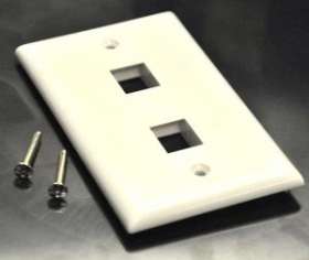 White Color 2 Port Position Economical Plastic Wall Face Plate

