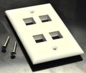 White Color 4 Port Position Economical Plastic Wall Face Plate
