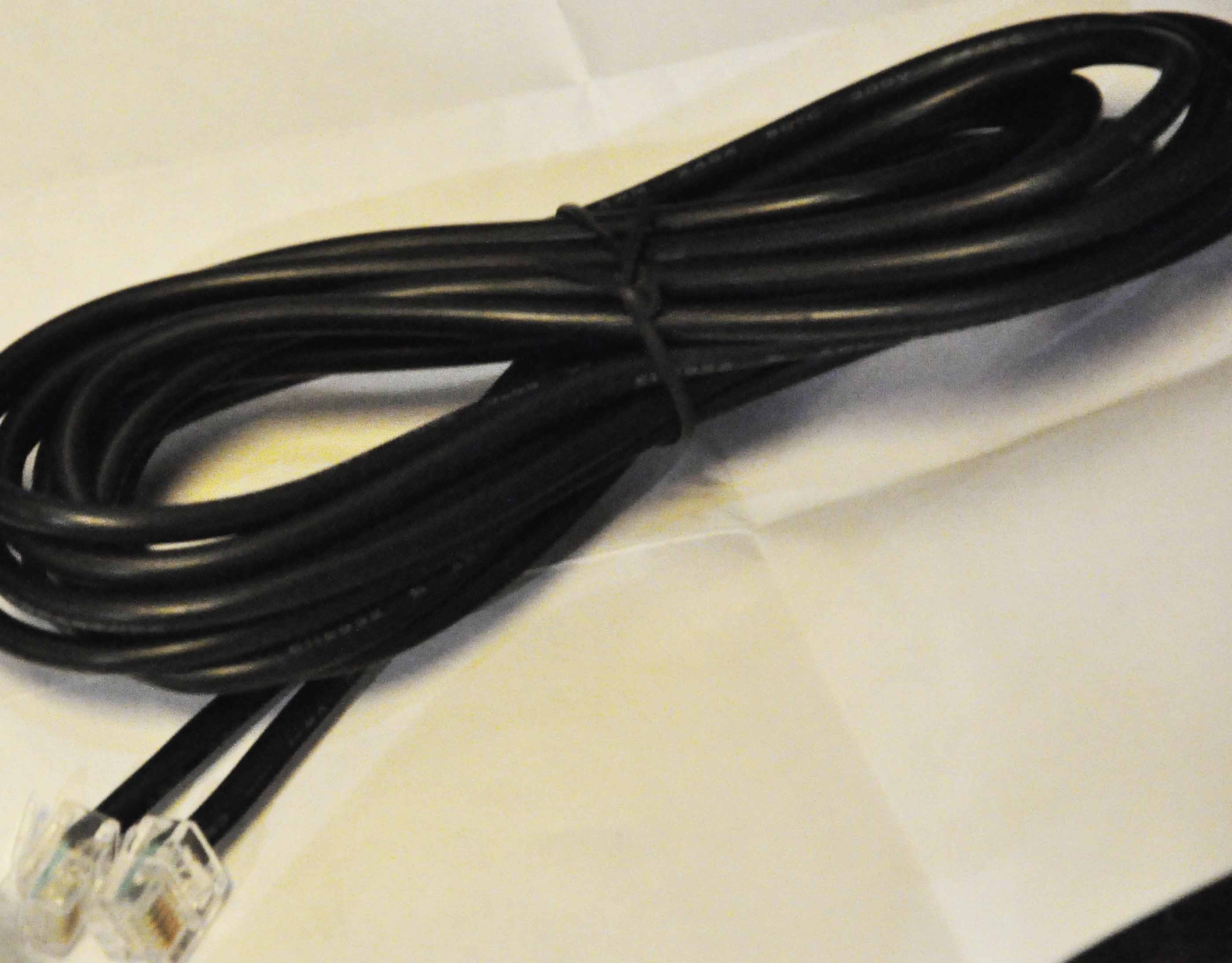 Telephone Cord Black Round