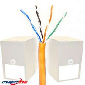 1000 Feet 4 Pair Unshielded Cat5e 350MHz Orange Ethernet Bulk Cable Wire Spool/Reel