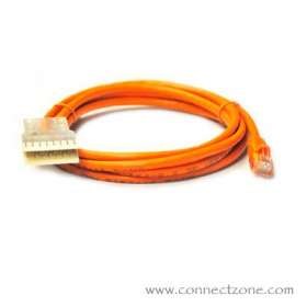 1 foot Orange Cat5e patch cord RJ45 plug - 110 connector