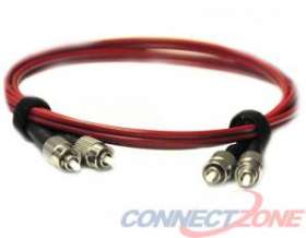 Red singlemode fiber optic cables 9/125 duplex